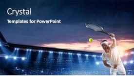  Presentation with tennis - Presentation design featuring professional-tennis-player-mixed-media background and a ocean colored foreground