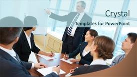  Presentation with smart dustbin - Audience pleasing PPT layouts consisting of professional training - smart and confident boss pointing backdrop and a sky blue colored foreground