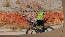  Presentation with professional training - Presentation theme having professional-triathlete-preparing background and a coral colored foreground