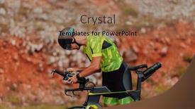  Presentation with professional training - Slide set consisting of professional-triathlete-preparing background and a coral colored foreground