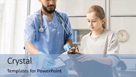  Presentation with funnel - PPT layouts enhanced with professional vet clinician putting funnel background and a light blue colored foreground