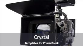  Presentation with video production - Slides with professional video camera background and a dark gray colored foreground