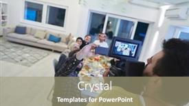  Presentation with iftar - Presentation theme with professional-videograph-recording-video background and a mint green colored foreground