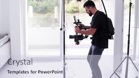  Presentation with videographer - Beautiful PPT layouts featuring professional-videographer-with-gimball-video backdrop and a lemonade colored foreground