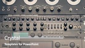  Presentation with audio professional - Amazing theme having professional vintage audio equipment backdrop and a gray colored foreground