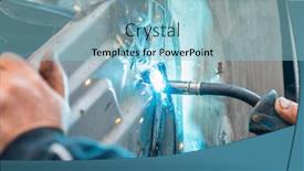  Presentation with brew - Cool new PPT layouts with welder mask brew seam backdrop and a light blue colored foreground