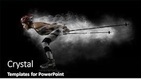  Presentation with roller skating - Audience pleasing slide set consisting of professional-woman-roller-skating-during backdrop and a black colored foreground