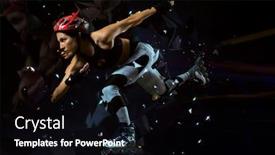  Presentation with roller skating - Amazing presentation having professional woman roller skating during competition backdrop and a black colored foreground