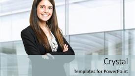  Presentation with beautiful tibet scenery in china - Slide set with professional women - beautiful businesswoman portrait background and a light blue colored foreground