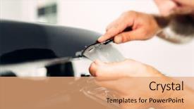  Presentation with painting walls paint roller - Cool new presentation theme with professional worker install paint protect backdrop and a  colored foreground