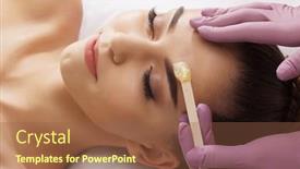  Presentation with hair care - Presentation design featuring professional-worker-is-removing-hair background and a tawny brown colored foreground