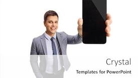  Presentation with professional - Presentation design having professional-young-man-showing background and a white colored foreground