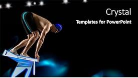  Presentation with swimming pool - Amazing presentation theme having professional-young-muscular-swimmer-jumping backdrop and a black colored foreground