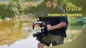  Presentation with beautiful nature - Audience pleasing slide deck consisting of professionally-equipped-cameraman-shoots backdrop and a tawny brown colored foreground