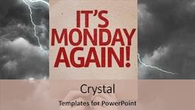  Presentation with bad - Beautiful PPT theme featuring stress professionnel - it's monday again card backdrop and a coral colored foreground