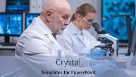  Presentation with genetic - Presentation with professor-and-his-young background and a light blue colored foreground