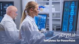  Presentation with professor - Presentation theme featuring professor-and-his-young background and a ocean colored foreground