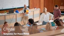  Presentation with advocacy for esol students - Amazing slide deck having professor-and-students backdrop and a coral colored foreground