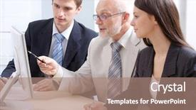  Presentation with task - PPT theme featuring professor and two students discuss background and a  colored foreground