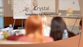  Presentation with amphitheater - Amazing slide set having professor-giving-lecture-in-chemistry backdrop and a soft green colored foreground