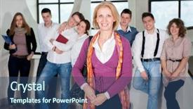  Presentation with professor - PPT theme enhanced with walking classroom - professor posing in front background and a ocean colored foreground