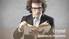  Presentation with professor - Presentation enhanced with professor reading a book background and a coral colored foreground