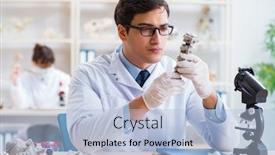  Presentation with professor - Cool new PPT theme with professor-studying-human-skeleton backdrop and a light blue colored foreground