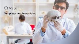  Presentation with professor - Audience pleasing slide set consisting of professor-studying-human-skeleton backdrop and a lemonade colored foreground