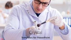  Presentation with professor - Slide deck having professor-studying-human-skeleton background and a light blue colored foreground