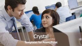  Presentation with professor - Slides consisting of professor teaching student in computer background and a  colored foreground