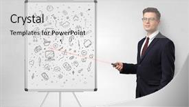  Presentation with pointer - Beautiful PPT theme featuring professor with laser pointer teaching backdrop and a  colored foreground