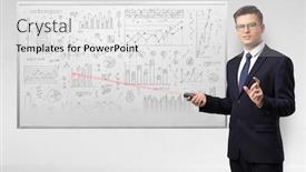  Presentation with geometry - Slide set featuring geometri - professor with laser pointer teaching background and a light gray colored foreground