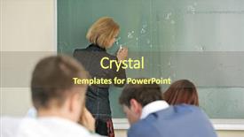  Presentation with behavior management in the classroom - Beautiful slide deck featuring professor writing on a chalkboard backdrop and a tawny brown colored foreground