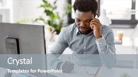  Presentation with african american business - PPT theme having professtional communicationo taxes - business people communication and technology background and a  colored foreground