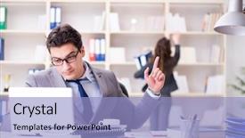  Presentation with executive assistant - Cool new PPT layouts with professtional communicationo taxes - businessman asking for paperwork backdrop and a light blue colored foreground