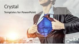  Presentation with media - Amazing presentation having proffesional - he is super manager mixed backdrop and a  colored foreground