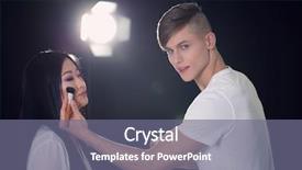  Presentation with makeup artist - Amazing presentation theme having proffesional - male artist doing makeup backdrop and a gray colored foreground