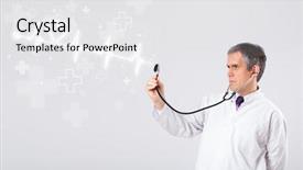  Presentation with heartbeat - Amazing presentation theme having proffesional-doctor-examinates-heartbeat backdrop and a white colored foreground