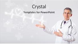  Presentation with heartbeat - Beautiful PPT theme featuring proffesional doctor examinates heartbeat backdrop and a white colored foreground