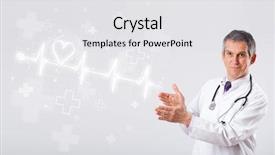  Presentation with heartbeat - Beautiful PPT layouts featuring proffesional doctor examinates heartbeat backdrop and a white colored foreground