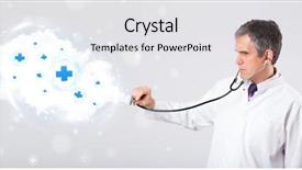  Presentation with abstract medical - Colorful PPT theme enhanced with proffesional doctor listening to abstract backdrop and a white colored foreground