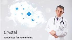  Presentation with abstract medical - Audience pleasing PPT layouts consisting of proffesional doctor listening to abstract backdrop and a  colored foreground