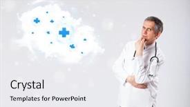  Presentation with abstract medical - Slide set featuring proffesional doctor listening to abstract background and a white colored foreground