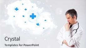  Presentation with abstract medical - PPT theme enhanced with proffesional doctor listening to abstract background and a sky blue colored foreground