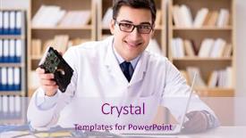  Presentation with hard disk drive - Slide deck consisting of proffesional repairman repairing broken hard background and a  colored foreground