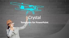  Presentation with mobile and paper - PPT theme having proffessers - businesswoman trying paper mustache background and a  colored foreground