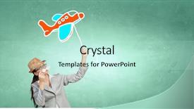  Presentation with paper - PPT theme with proffessers - businesswoman trying paper mustache background and a  colored foreground