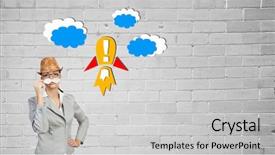  Presentation with paper - Presentation theme having proffessers - businesswoman trying paper mustache background and a  colored foreground