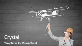  Presentation with paper - Audience pleasing slides consisting of proffessers - businesswoman trying paper mustache backdrop and a  colored foreground