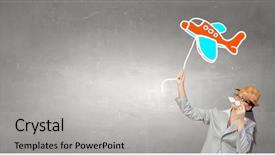  Presentation with paper phobia - Cool new slide deck with proffessers - businesswoman trying paper mustache backdrop and a  colored foreground